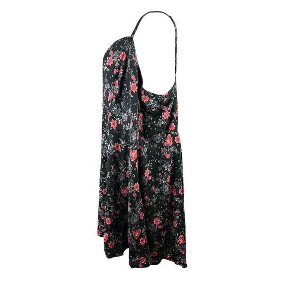 Torrid Mini Challis Sleeveless Dress Black Floral Smock Sundress Plus Size 4 4X - Picture 5 of 10